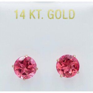 Genuine 8.60 Cts Pink Sapphire Stud Earrings 14k Rose Gold
